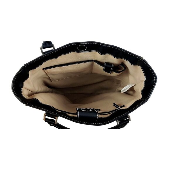 Talbots Tote Bag Venice Waterscape Navy Blue Canvas Brocade Weave Purse - Picture 12 of 12